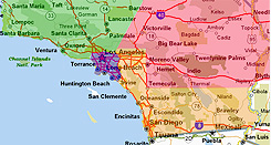 service map of Southern California